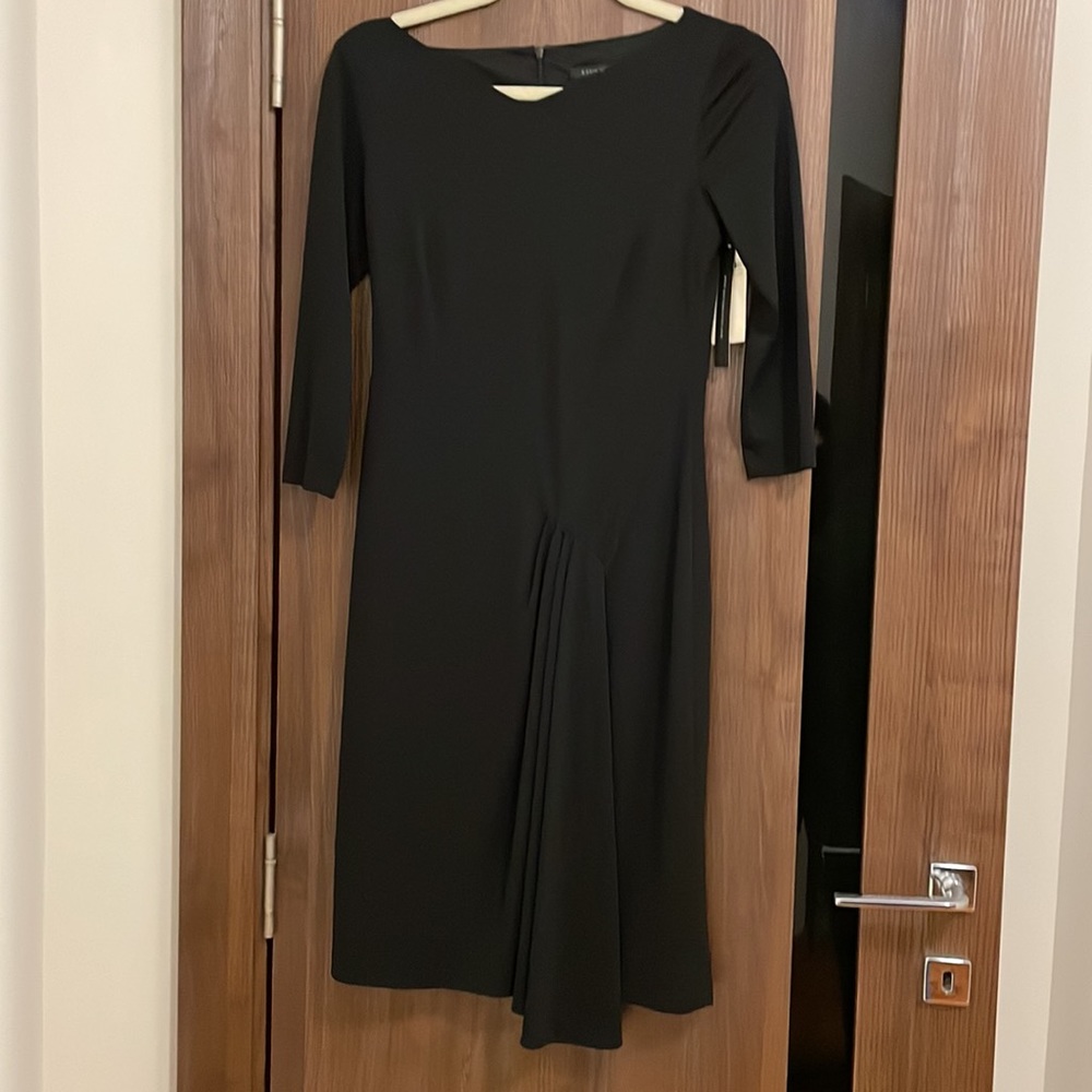 David Meister Black Drape Front Knit Dress - Picture 5 of 5